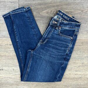 American Eagle Outfitters High-Waisted Dark Wash Strigid Mom Jean